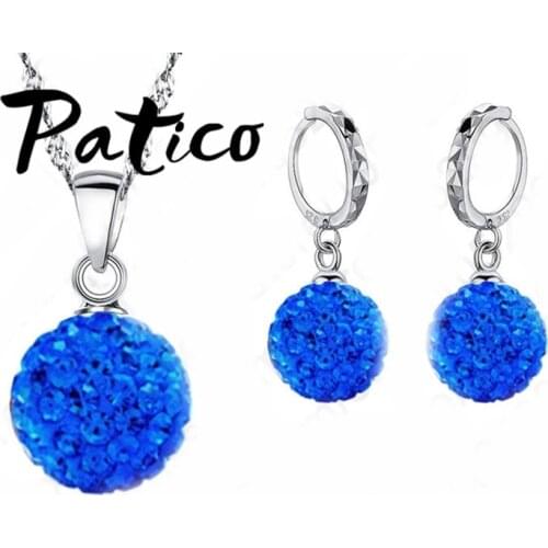 925 Sterling Silver Necklace Earrings Set Wedding Colorful Multi Style Crystal Stone Wedding Birthday Best Gift For Women