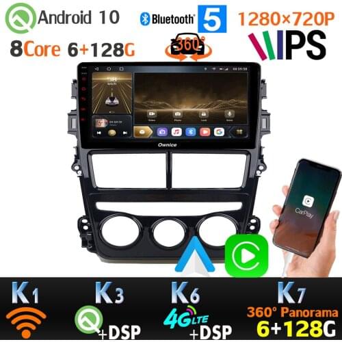 360 Panoramic Camera Android 10 Split Screen 6G+128G DSP CarPlay Car Player for Toyota Yaris Vios 2017-2020 MT AT GPS Radio 4G