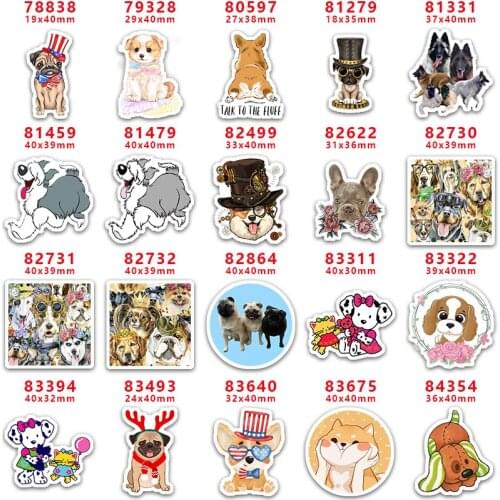 DIY Craft Supplies Sewing Accessories Cartoon Dog Printed Planar Resins Mold 30 Pieces. PR-78838
