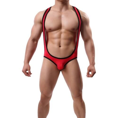 Sexy Mesh Undershirts Men Bugle Pouch Jumpsuit Leotard Bodysuits Jockstrap Sleepwear Underwear Bikini Sleepwear Undershirt