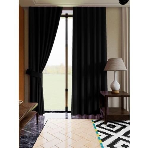 Luxury House Blackout Curtain Blackout Backdrop Curtain Black Flat Planting Top 125, Size 180