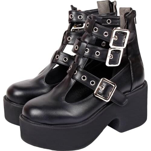 Angelic imprint woman girl lolita cosplay shoes lady high heels wedges Pumps College style high-end student dress party shoes 47