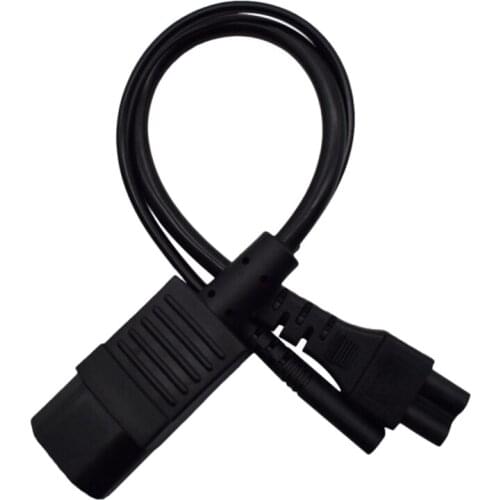 Y Type Splitter Power Cord ,IEC320 C14 Plug 3-Prong Male Power Cable Cord AC Power Adapter to C7 +C5 Female