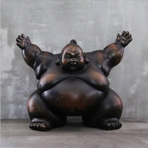 Japanese Sumo Figure Figurine Abstract Retro ports Art Sculpture Resin Art&Craft Home Decoration Accessories Living Room A769