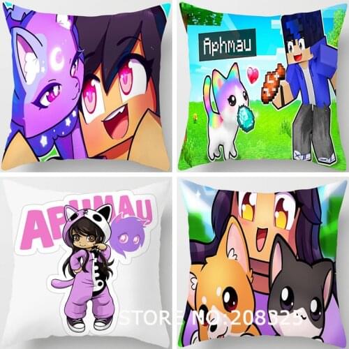 ZENGIA Aphmau Is A Cat Cushion Cover 45x45cm Pillow Cover For Living Room Decorative Pillows For Sofa Home Decoration Pillowcase