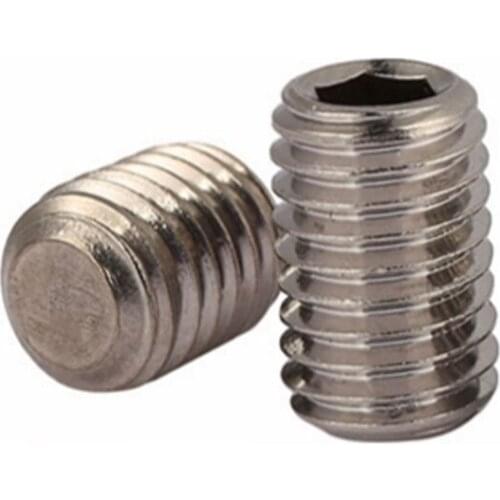 1pcs M12 stainless steel flat end screw nut stop headless inner hexagon nuts machine meter screws 8~25mm length