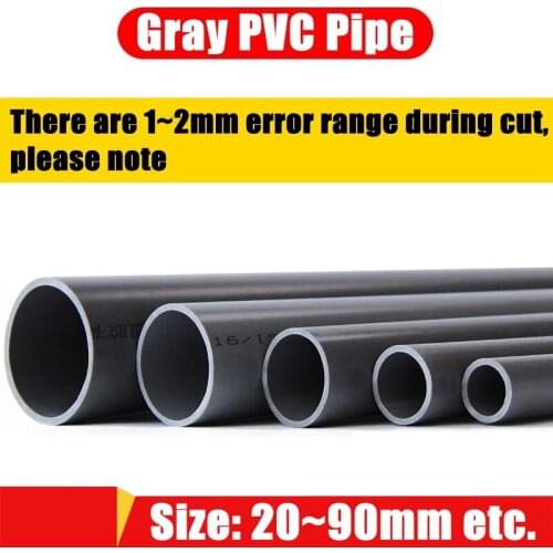 1pc O.D 20~90mm Gray UPVC Pipe Aquarium Fish Tank Tube Hydroponic Planting Frame Experimental Pipe Garden Fittings 50CM Long