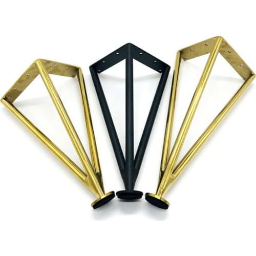1PC Adjustable Black Golden Furniture Legs Feet Stainless Steel Table Carbinet Bed Coach Foot Home Office Accessory 12-35cm