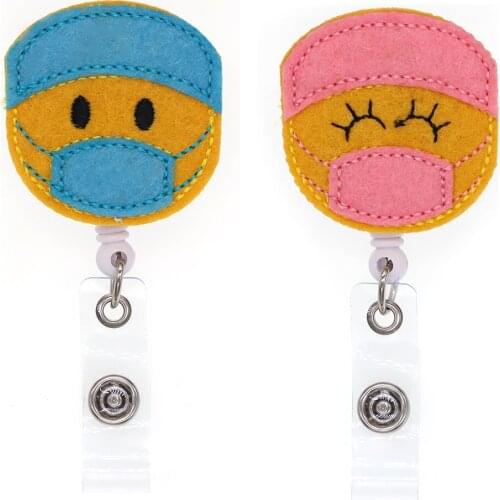 10 pcs/lot Free Shipping Doctor/Nurse Retractable Felt ID Badge Holder Reel