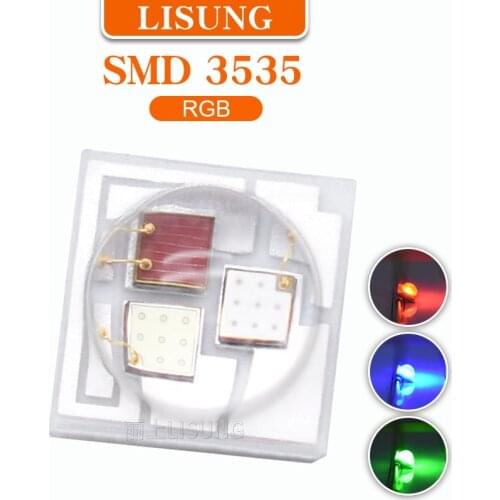 10pcs/bag High Power 3*1w Smd 3535 Rgb Led Chip Super Bright Tricolor Fullcolor Light With Lens Spotlight Stage Lighting Source