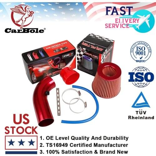 100% brand new and high quality Aluminum Alloy Air Intake Kit Red Pipe Diameter 3" +Cold Air Intake Filter+ Clamp+ Accessories