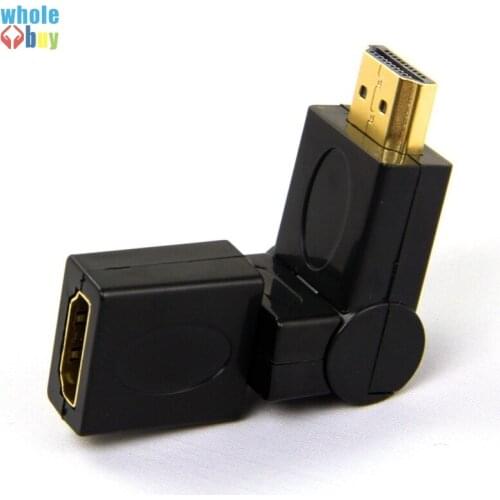 100pcs/lot Generic HDMI Male To Female Right Angle Elbow Rotation 90-360 Degree Adapter HDMI Connection HDTV PC TV Box
