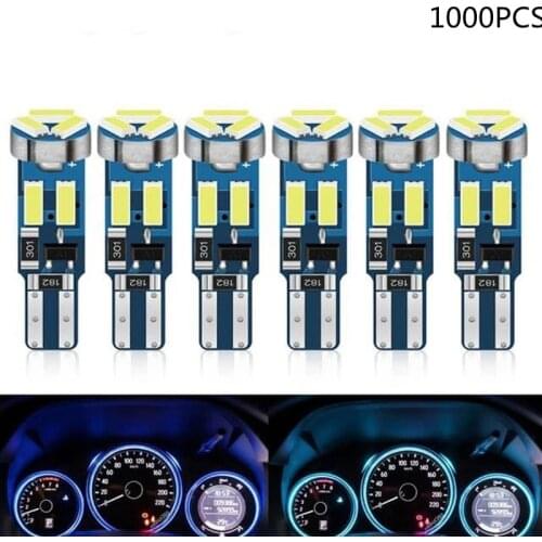 1000pcs T5 Led Bulb W3W W1.2W 4014 7SMD Car Wedge LED Dashboard Bulb Auto LED Lamp Warming Indicator Wedge Instrument Light Bulb
