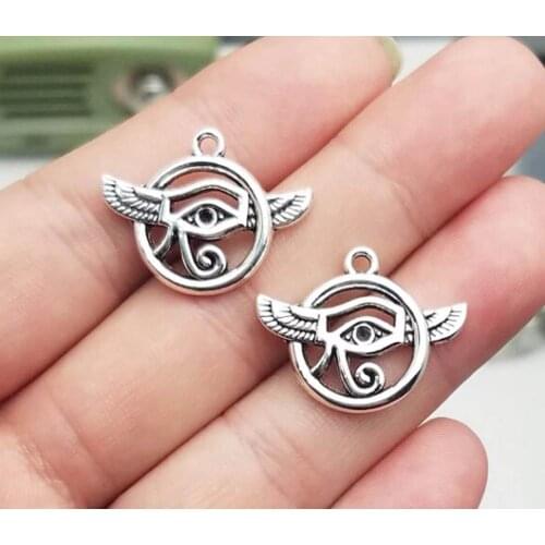 15pcs/lot--24x19mm, eye cham,Antique silver plated Eye of Horus charms,DIY supplies, Jewelry accessories