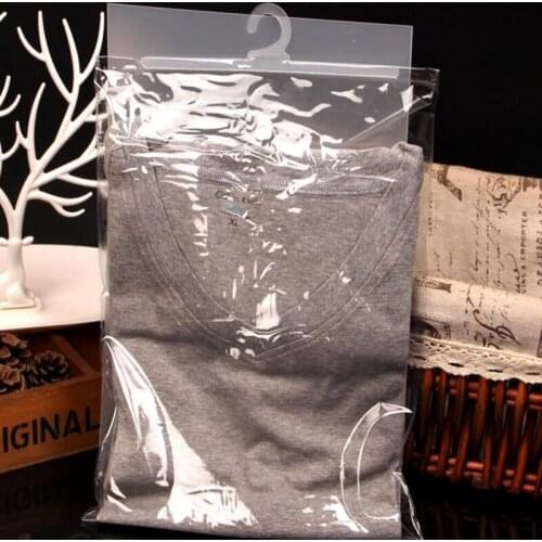200pcs Empty PVC hooking bag cloth socks vest T-shirts packaging storage bags large pouch store package