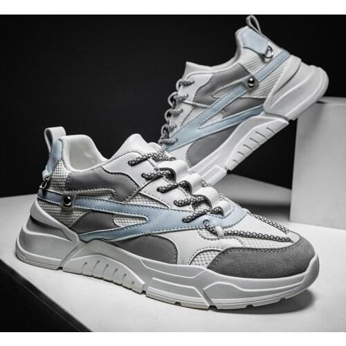 2021 Spring Mens Fashion Joker Simple Casual Shoes Rubber Breathable Running Shoes Height Increasing Men Loafers Shoes Lace-Up