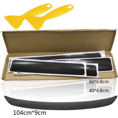 5pcs/set 3D Carbon Fiber Style Vinyl Film Sticker for Auto Car Tail Trunk Door Decor