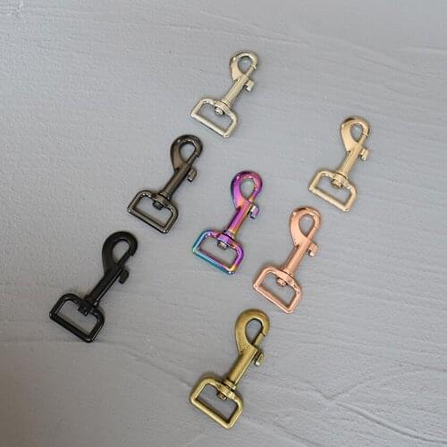 50 Pcs 25mm Metal Snap Hook Trigger Lobster Clasps Clips Flat Bottom Spring Gate Leather Craft Pet Leash Bag Strap Belt Webbing