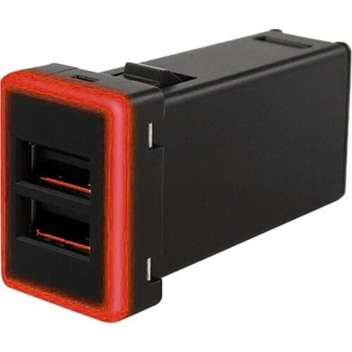 Car Charger Dual USB QC3.0 Fast Charge LED Frame with Power Supply Kit for Toyota