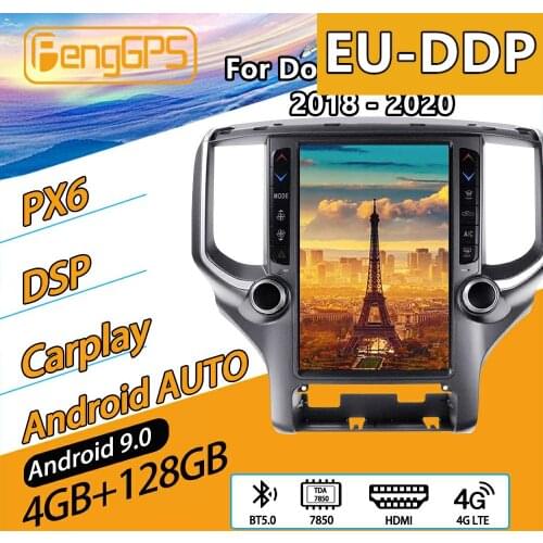 For Dodge RAM 1500 Android Radio 2018 - 2020 Car Multimedia Player GPS Navi Head unit Autoradio Audio Stereo Cassette Recorder