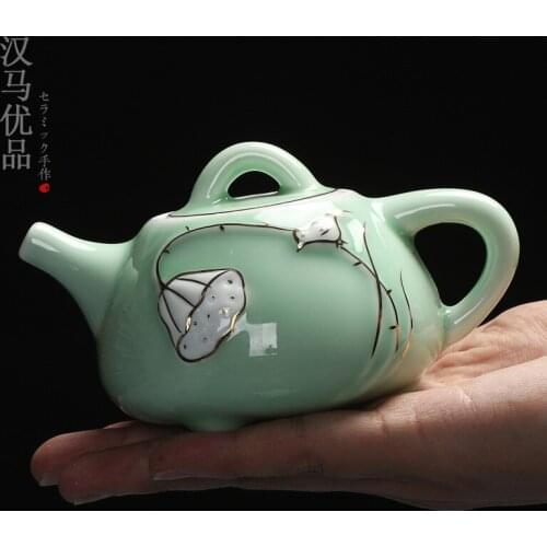 White porcelain pot ceramic household hand painted gold porcelain tea set single pot Jingdezhen teaware kettle teapot