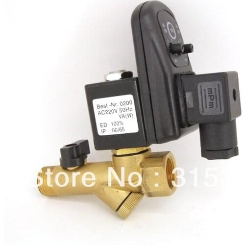 Free Shipping High Quality 1/2'' Compressor Auto Condensate Drain Digital Timer Valve Solenoid AC220V Model EDV-15T EDV Timer