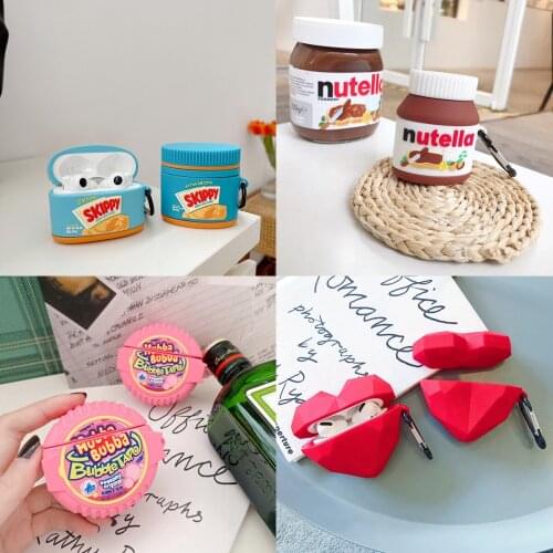 3D Delicious Peanut Bluetooth Earphone Case for Airpods Pro Case for Apple Air Pods 1 2 3 Case Wireless Headphone Cover Bags