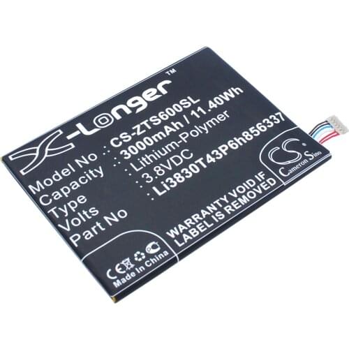 CS 3000mAh/11.40Wh battery for Blackberry Aurora,Aurora 5.5,Aurora Dual SIM TD-LTE,BBC100-1 ,Li3830T43P6h856337