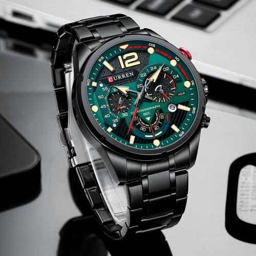CURREN New Trend Wristwatch Mens Fashion Quartz Watch With Stainless Steel Chronograph Watches for Men Clock Relogio Masculino