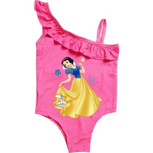 Girls Swimsuit Disney Cartoon Girls Snow White Swimwear Kids Print Children Bathing Suit One Pieces Swim Wear Birthday Gift