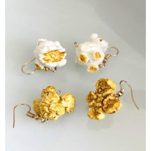 Exclusive Design Simulation Food Popcorn Fried Chicken Eardrop Korean Funny Personality DIY Earrings For Women Girl Gifts