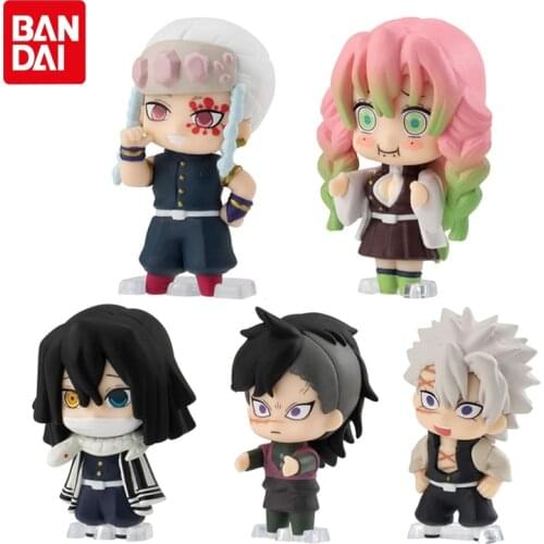 Bandai Genuine Gashapon Demon Slayer Anime Line Up Dolls 3 Uzui Tengen Tokitou Muichirou Kanroji Mitsuri Action Figure Toys