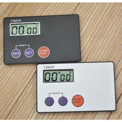Hot sell 100pcs/lot Timer Countdown Pocket Kitchen Study Rest Kitchen Cooking ( Credit Card Size )
