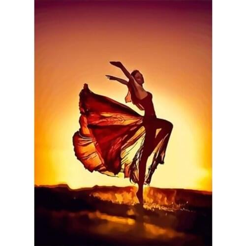 Painting By Numbers For Adults Frame Modern Wall Art Picture DIY Sunset dancer Picture By Number Gift For Home Decor 40x50