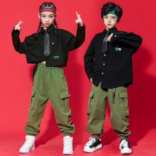 Boys Street Dance Set Hip-Hop Clothing Autumn ChildrenS Jazz Dance Costumes Practice Clothes Stage Performance Wear DQS2968