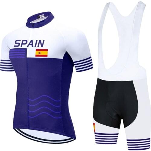 Pro Cycling Set Bike Wear Men Bicycle Riding Clothes Ropa Ciclismo Breathable Team SPAIN Cycling Jersey BIB Short 20D Gel Pad
