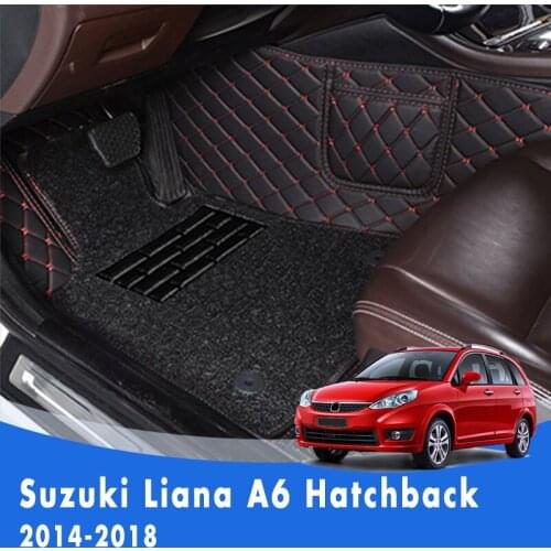 Car Floor Mats For Suzuki Liana A6 Hatchback 2018 2017 2016 2015 2014 Double Layer Wire Loop Foot Pads Carpet Styling Floorliner