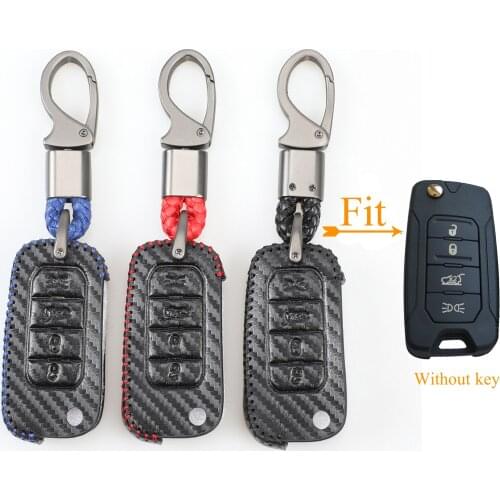 Kutery 4 Butttons Leather Car Remote Key Case For Jeep Renegade 2016 2017 2018 Car Key Cover Accessories