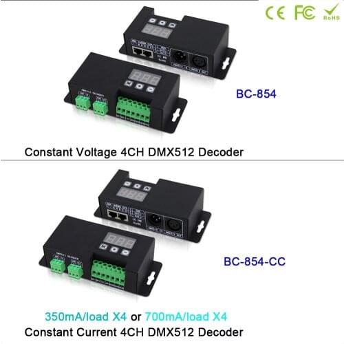 Led CC/CV 4CH DMX512 signal Decoder 3-digital-display shows DMX address led DMX512 controller for led lamp light