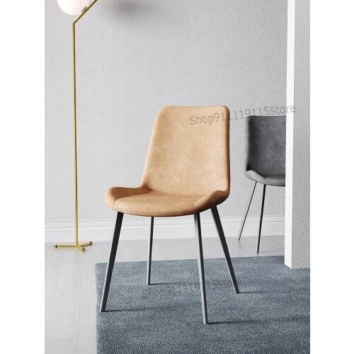 Minimalist Dining Chair Household Modern Simple Nordic Light Luxury Creative Leather Chair Leisure Nordic Style Back Stool Perso