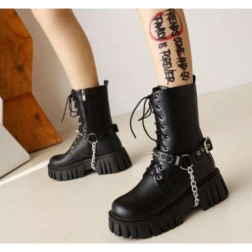 2021 New Chelsea Boots Women Casual Ankle Boots Chunky Winter Shoes Platform Ankle Boots Slip on Chunky Heel Boot Brand Designer