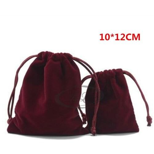 Wholesale10*12 cm Velvet Drawstring Pouch Bag Jewelry Packaging Bag,black/red Christmas/Wedding Gift Bag,jewelry box,20pcs/lot