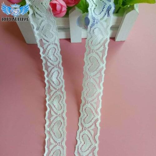 Wholesale high quality stretch elastic lace ribbon Tape 30mm wide Heart lace trimmings For Sewing decoration african lace fabric