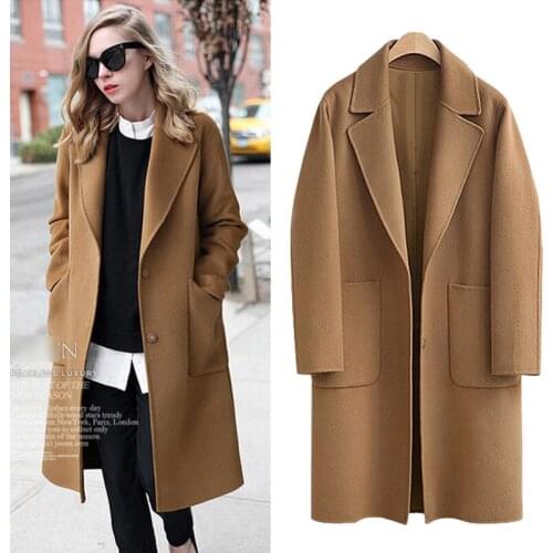 Autumn Winter Coat Women 2020 Casual Plus Size Long Sleeve Thick Clothes Female Vintage Loose Warm Wool Jackets Casaco Feminino