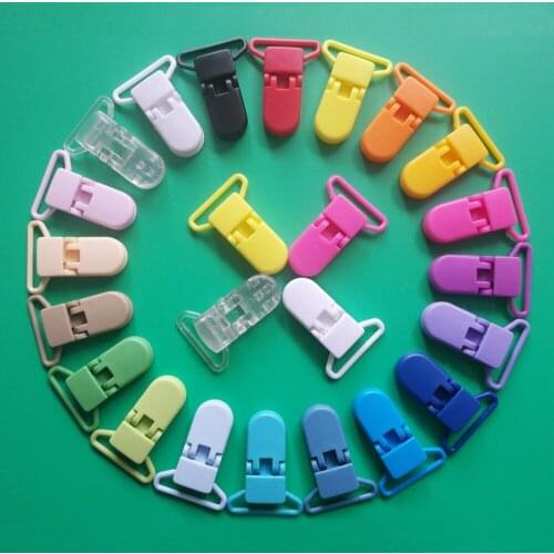 SUTOYUEN Mix 20 Colors for Options Plastic Suspender Clip / Pacifier Clip Dummy Soother Clip Toy Holder For Baby S017B 25mm
