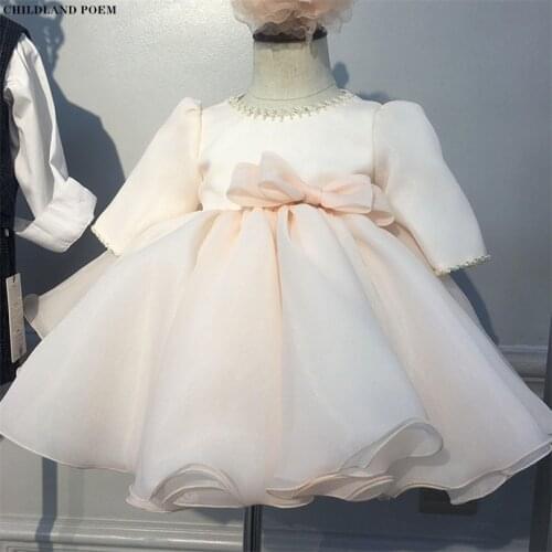 1st Birthday Party Baby Girls Dress Princess Baptism Dresses For Baby Girls Pearl Tutu Wedding Kids Dresses For Girls Gowns 1-9Y