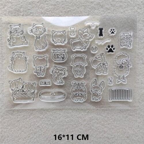 Cartoon Cats Clear Stamps DIY Scrapbooking Craft Supplies Silicone Seal Custom Photo Album Transparent Stamp for Stamping