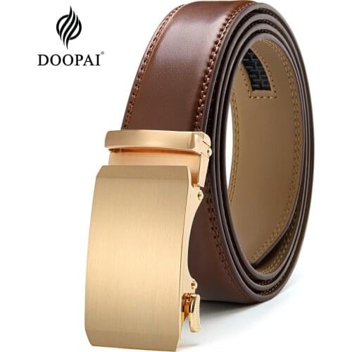 DOOPAI Belt Male Mens belt Genuine Leather Strap luxury brand Automatic Buckle Belts For Men Belts Cummerbunds cinturon hombre