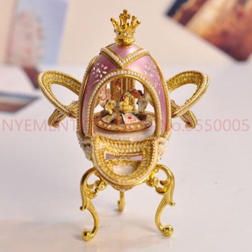 Egg carving handicraft Mini Music Box with Musical Boxes for Wedding Princess Love Girls Valentines Day SANKYO Movement 5PCS