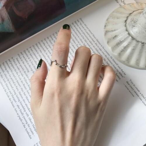 S925 Silver Cosmic Starry Design Seven Star Sign Constellation Ursa Major Star Zodiac Handmade Horoscope Big Dipper Open Ring